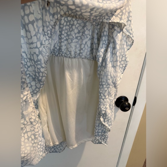 Blu Pepper Light Blue and White Ruffle Top-#1230 - Picture 3 of 6